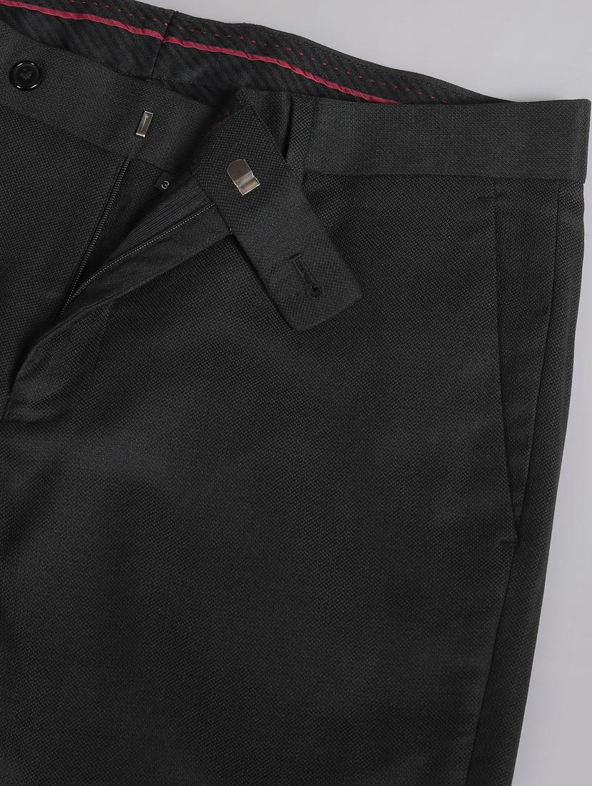 black polyester flat front trousers formal - 20632800 - Standard Image - 4
