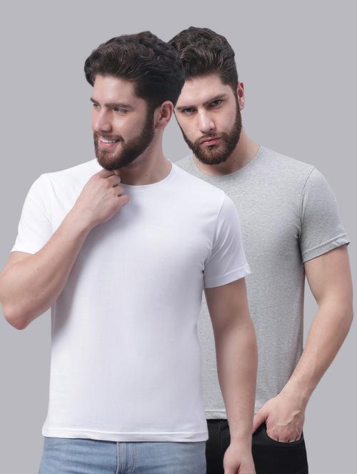 men set of 2 multi color solid regular t-shirt - 20644832 - Very Small Image - 1