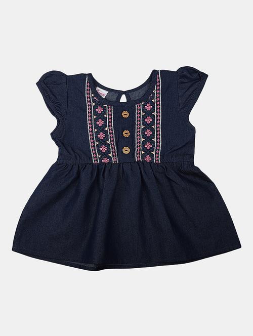 Girls Round Neck Embroidered A-line Top - 20657036 - Very Small Image - 1