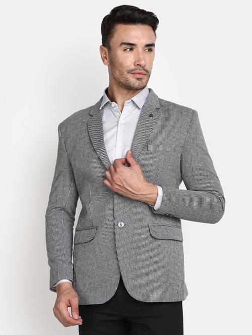 men checkered single breasted casual blazer - 20673206 - Very Small Image - 1