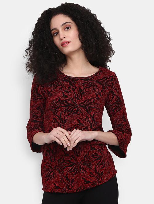red cotton regular top - 20681965 - Very Small Image - 1