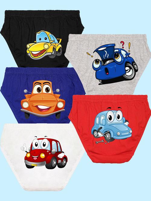 pack of 5 printed cotton briefs - 20683340 - Very Small Image - 1