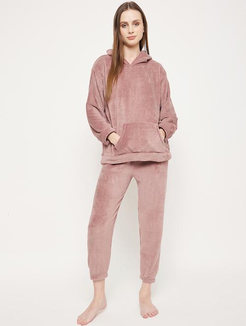 mauve solid pyjama set nightwear - 20685075 - Very Small Image - 1