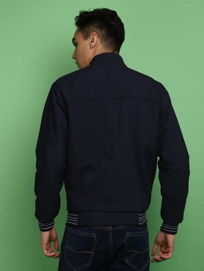 solid blue detailed casual jacket - 20686380 - Zoom Image - 2