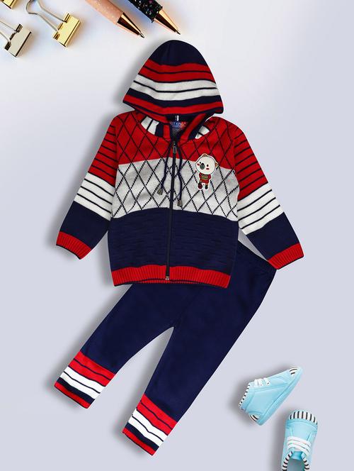 kids wool blend full lenght twin set - 20687552 - Very Small Image - 1