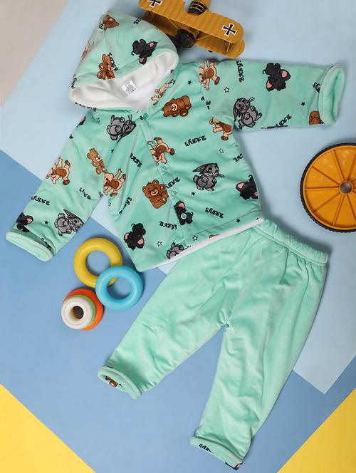 kids woolen full lenght twin set - 20687736 - Very Small Image - 1