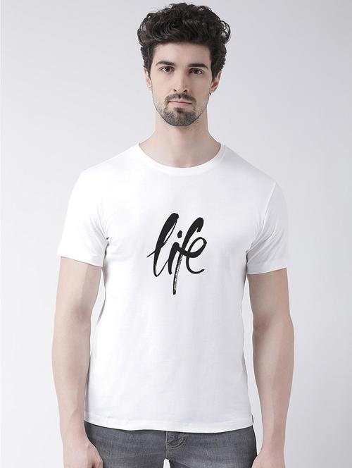 men round neck chest print t-shirt - 20688147 - Very Small Image - 1