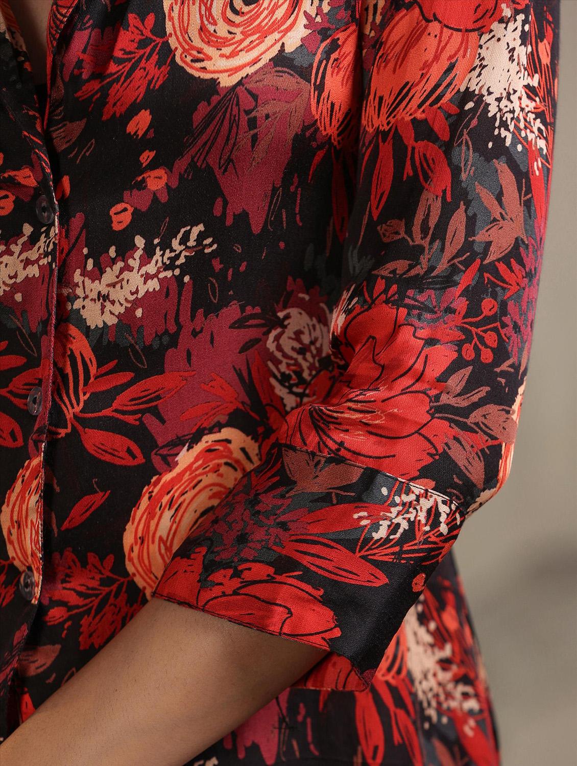 red floral print co-ord set - 20727275 - Zoom Image - 8
