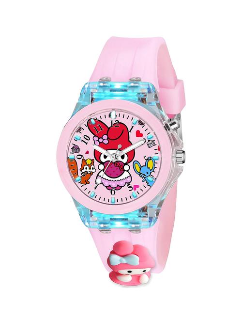 girls cartoon analog silicone strap pink watch - 20728702 - Standard Image - 0