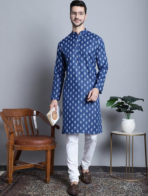 men mandarin neck kurta churidar ethnic wear set - 20733132 - Very Small Image - 1