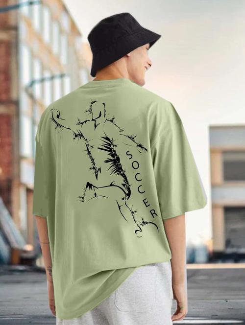 men front & back print short sleeve oversized t-shirt - 20754365 -  Standard Image - 0