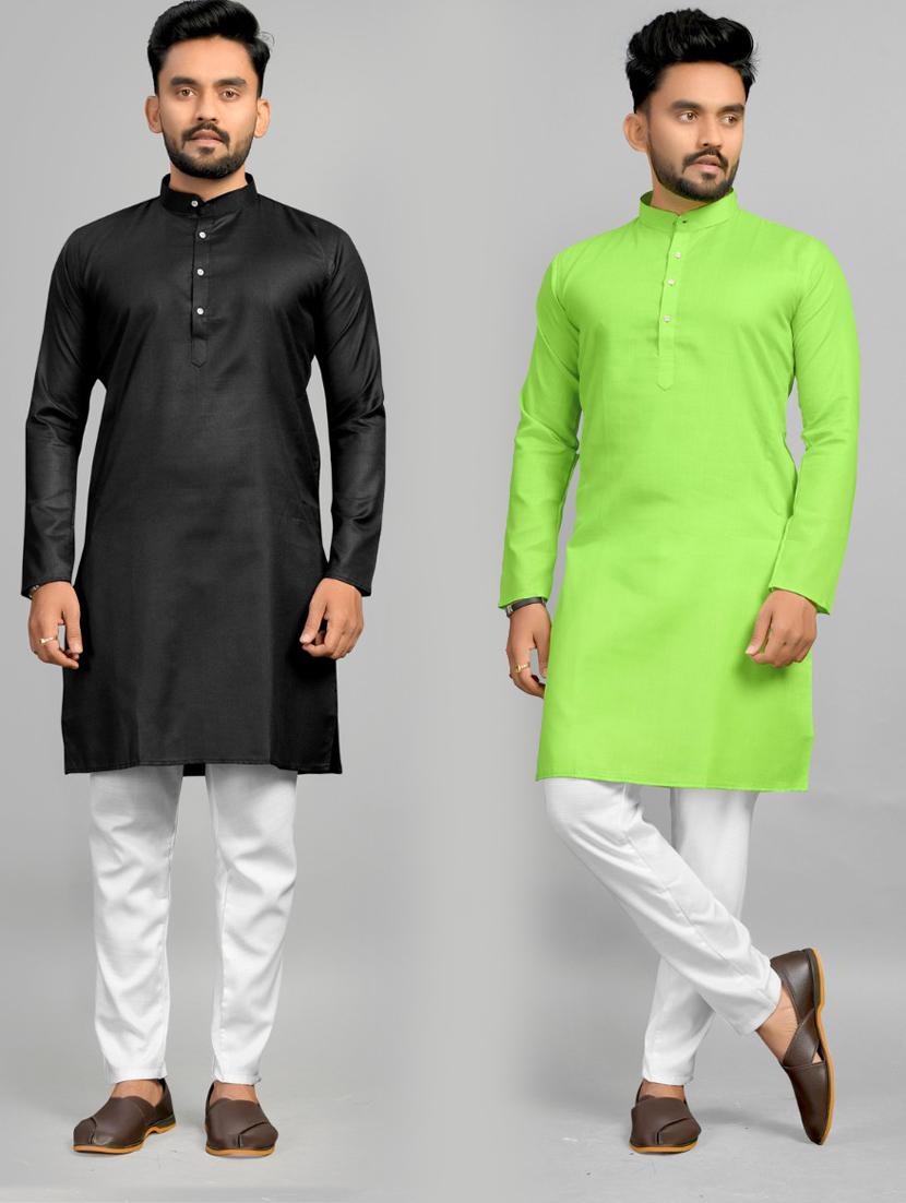 pack of 2 multi coloured solid long kurta - 20754786 -  Zoom Image - 0