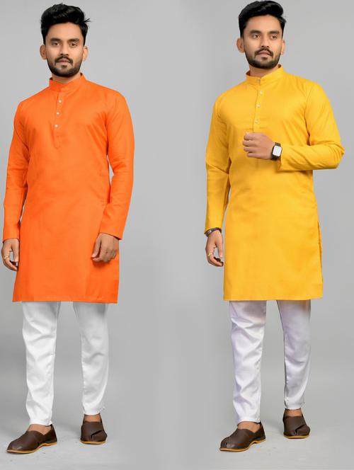 pack of 2 multi coloured solid long kurta - 20754804 -  Standard Image - 0