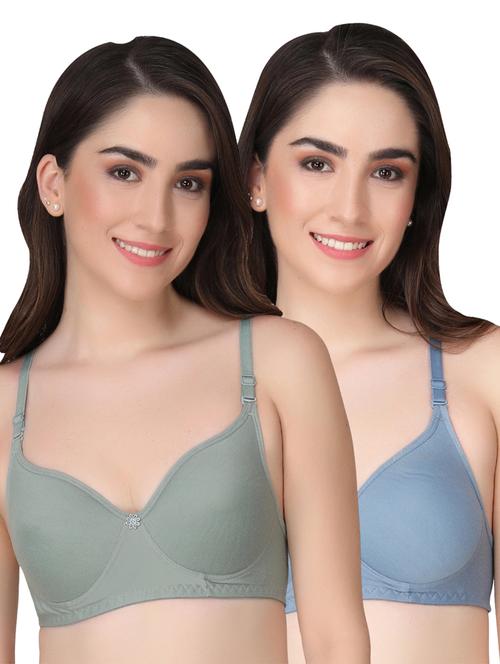 pack of 2 solid multi colored t-shirt bra - 20763912 - Standard Image - 0