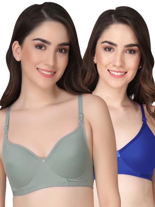 pack of 2 solid multi colored t-shirt bra - 20764067 - Very Small Image - 1