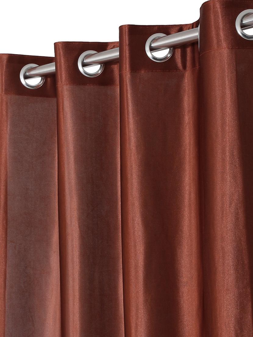 fashion string 3 pieces floral blossoms eyelet polyester window curtains - 5 feet, brown - 20766908 - Zoom Image - 3