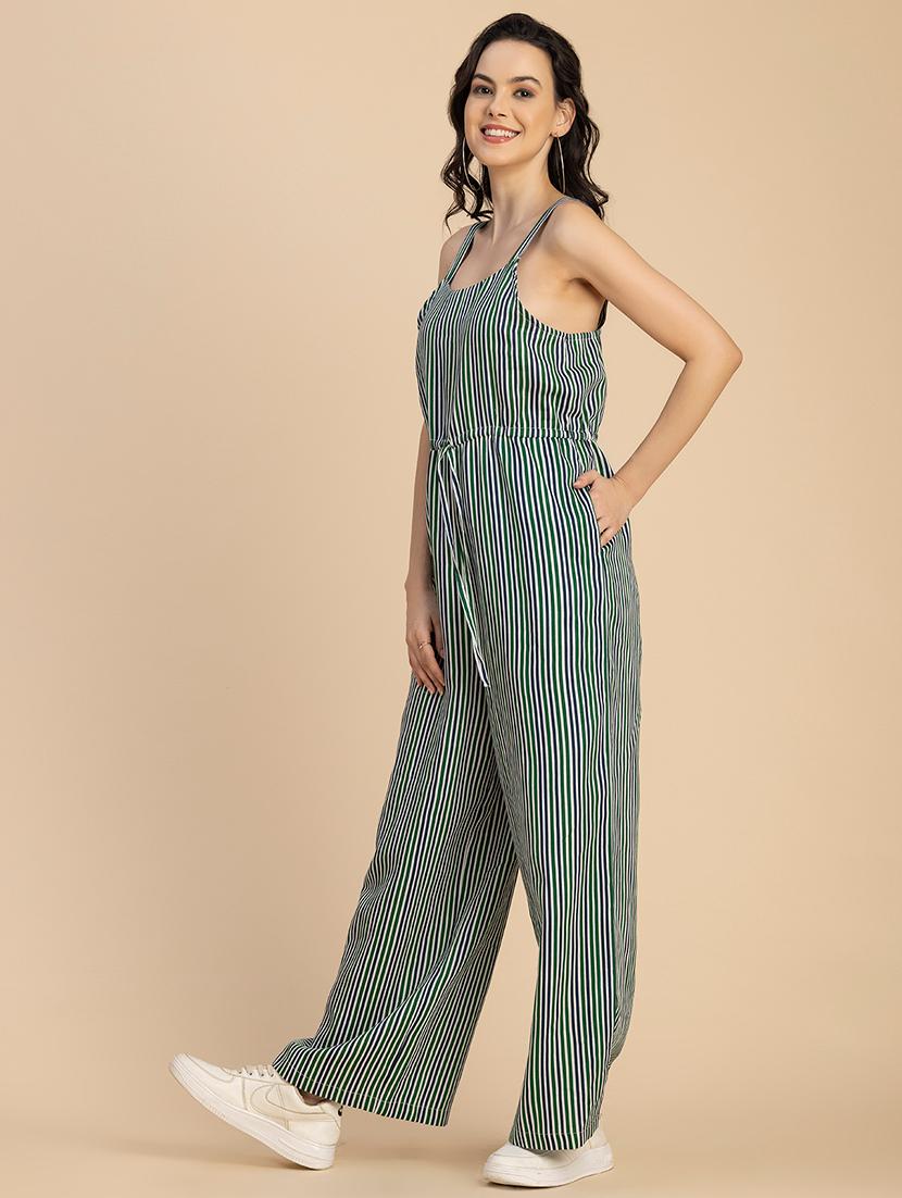 women striped sleeveless full leg jumpsuit - 20767569 - Zoom Image - 2
