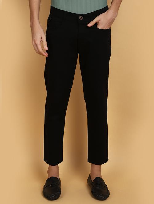 men mid rise solid chinos casual trouser - 20777589 - Very Small Image - 1