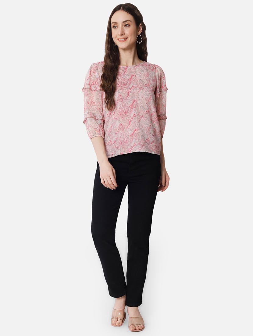 women pink printed regular top - 20807181 - Zoom Image - 4