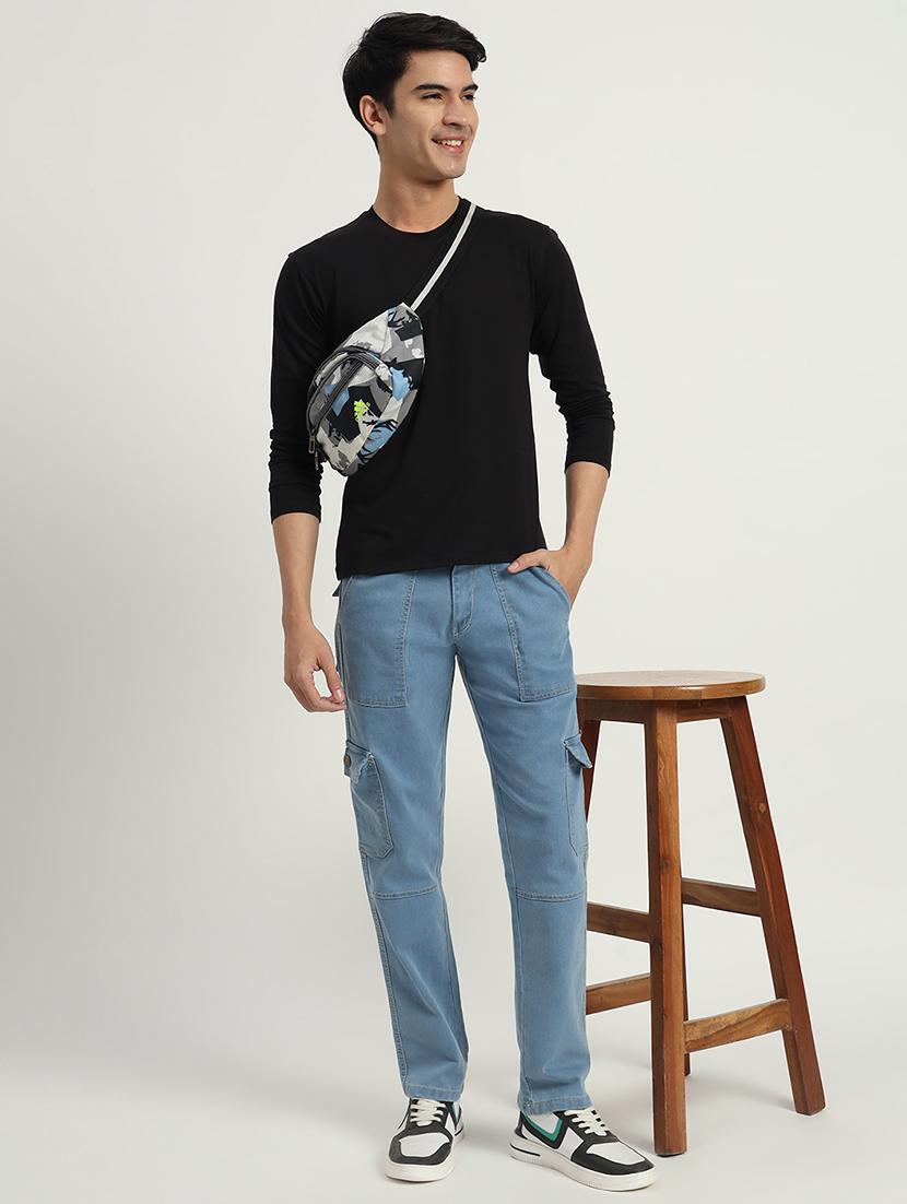 men solid mid rise cargo - 20830690 - Standard Image - 3