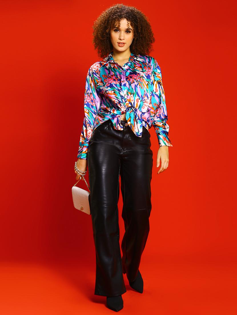 multicolored polyester printed shirt - 20850192 - Standard Image - 3