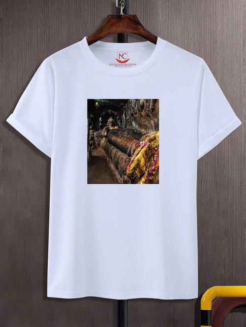 unisex white polyester graphic print t-shirt - 20856937 - Very Small Image - 1