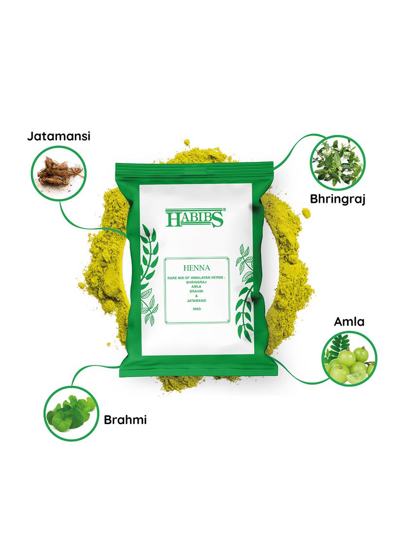 habibs natural henna mehndi powder enriched with bhringraj, amla, brahmi,jatamansi for natural hair coloring 50gm - 20876126 - Standard Image - 3