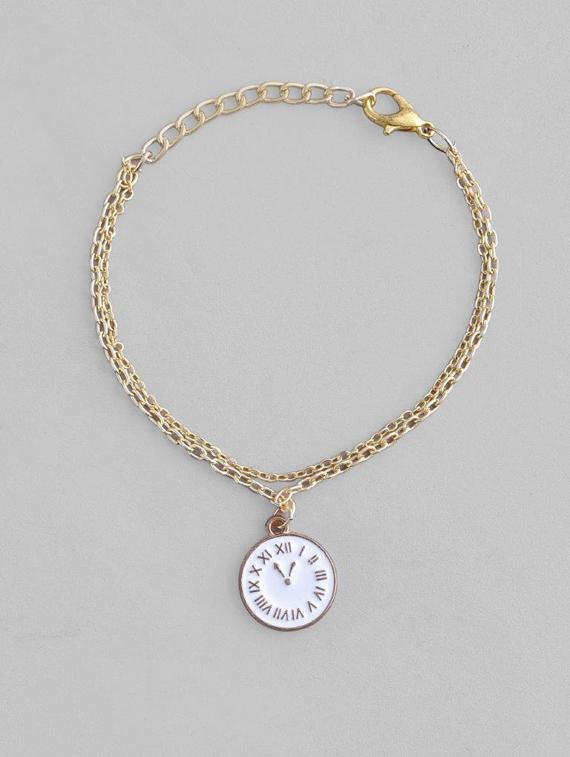 gold stainless steel links bracelet - 20881170 - Zoom Image - 1