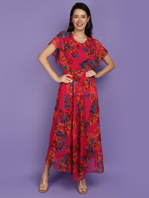 women printed a-line ethnic dress - 20884981 - Standard Image - 0