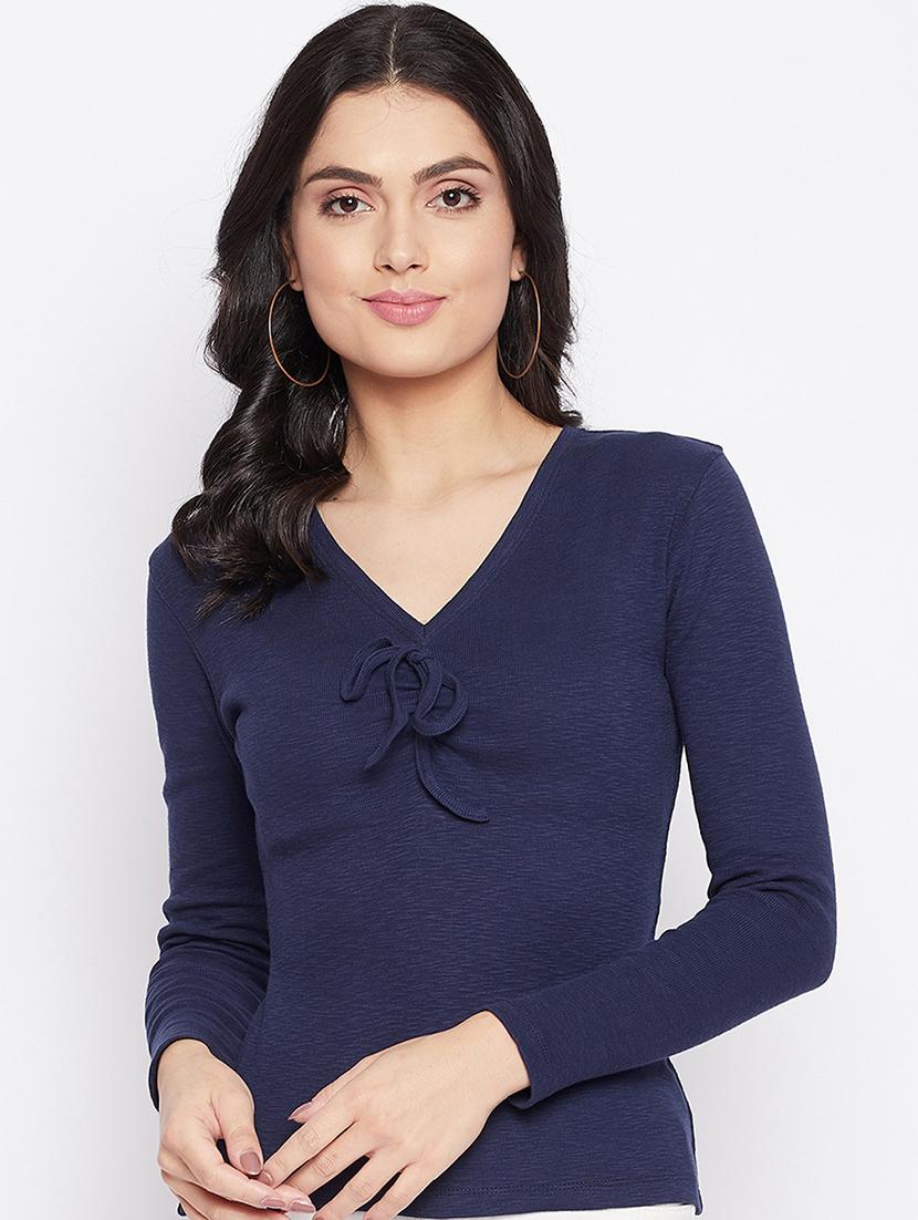 blue cotton blend tshirt - 20889109 - Zoom Image - 0
