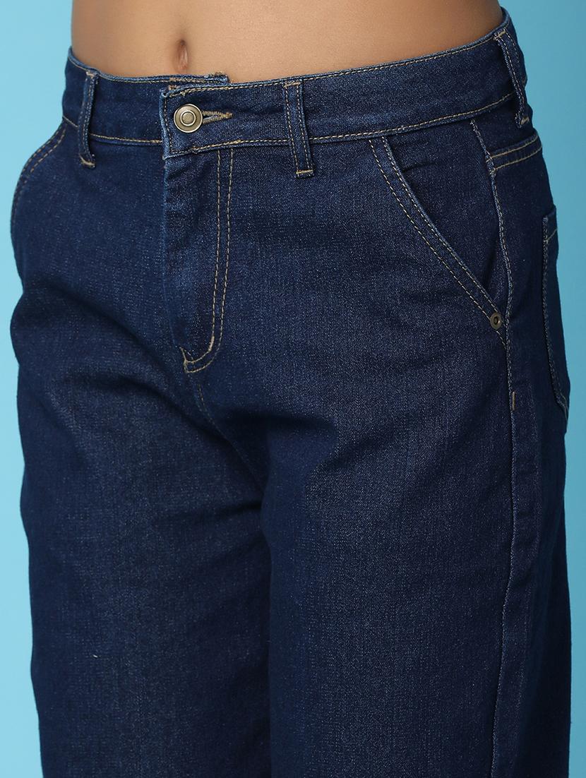 women solid mid rise boyfriend fit jeans - 20893933 - Standard Image - 5
