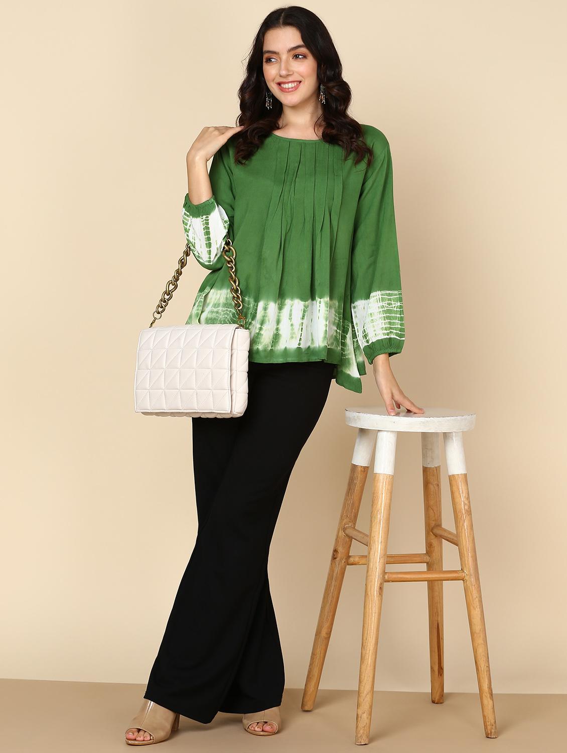 women tie & dye relaxed fit regular top - 20896016 - Standard Image - 3