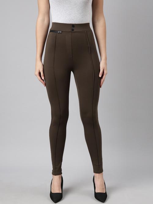 olive lycra jeggings - 20920092 - Very Small Image - 1