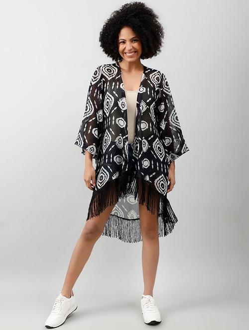 women black printed regular shrug - 20947223 - Very Small Image - 1