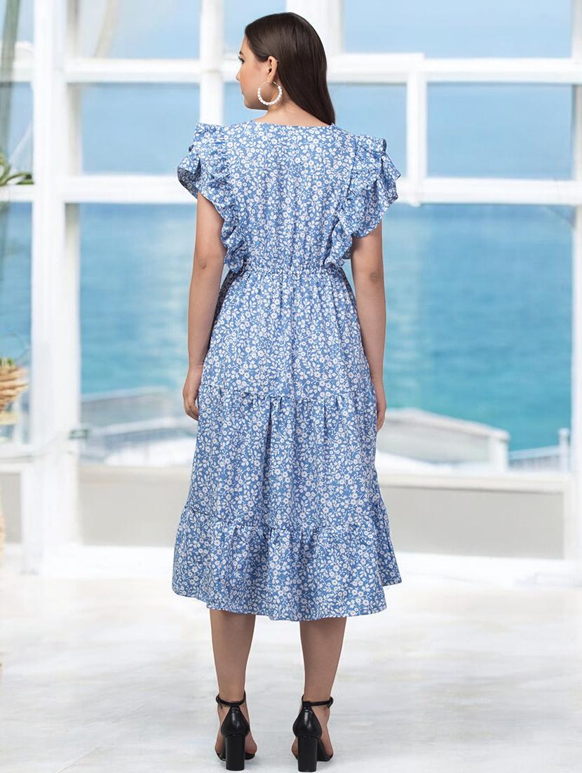 women v-neck floral printed tiered dress - 20952091 - Zoom Image - 3