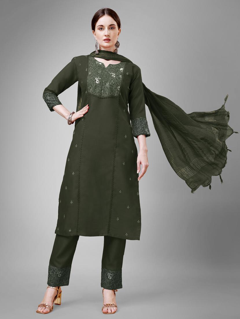 women three quarter sleeve kurta pant set - 20957922 - Zoom Image - 0
