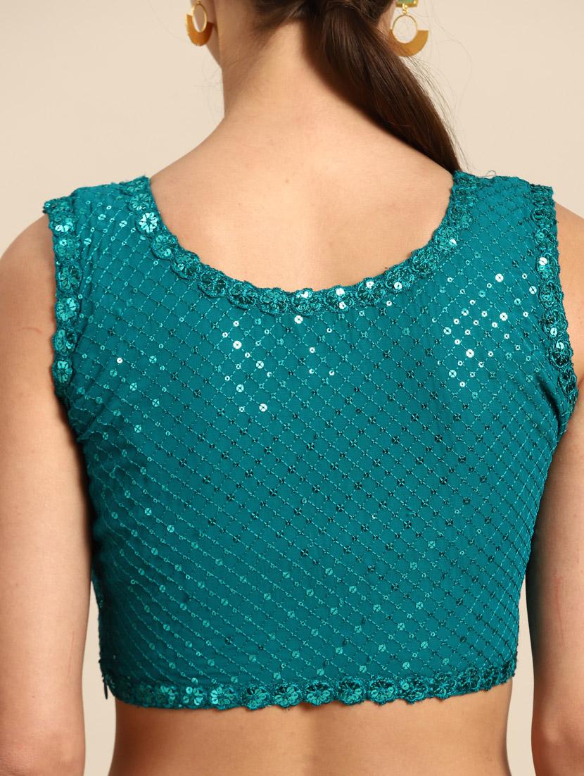 women sequined work saree with blouse - 20961583 - Zoom Image - 2