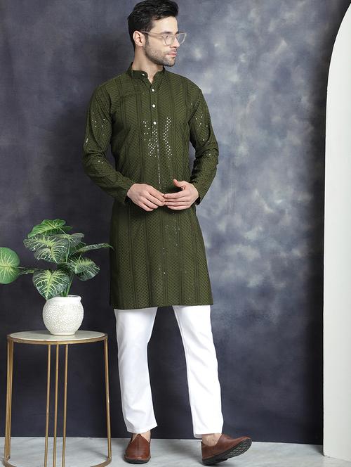 men green sequin long kurta - 20962922 - Very Small Image - 1