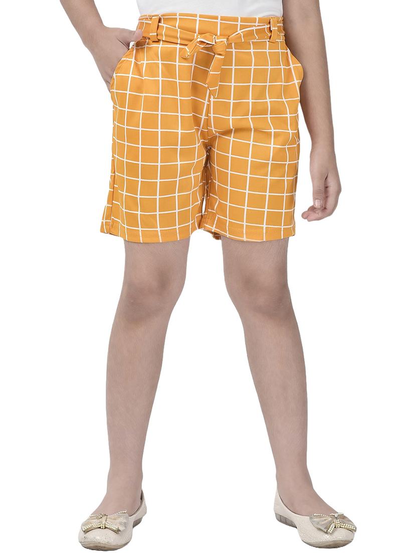 yellow checked printed detailed shorts - 20970011 - Zoom Image - 0