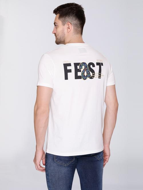 men round neck back print t-shirt - 20971469 - Very Small Image - 1