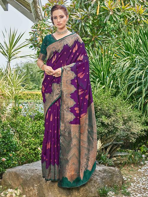 women zari work kanjivaram saree - 20973771 - Very Small Image - 1
