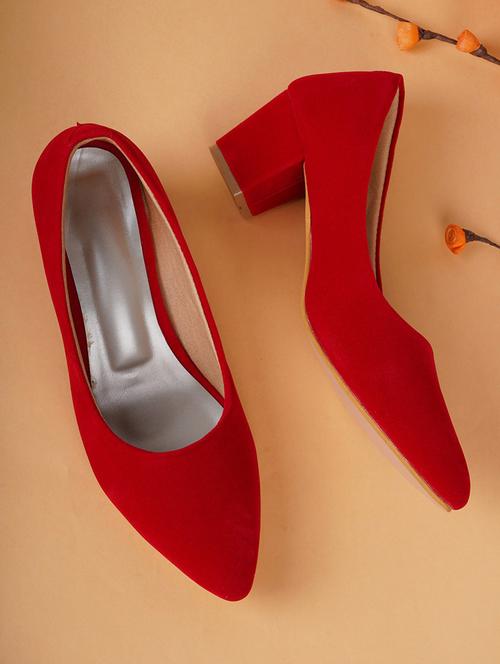 red slip on heels - 21000468 - Standard Image - 0