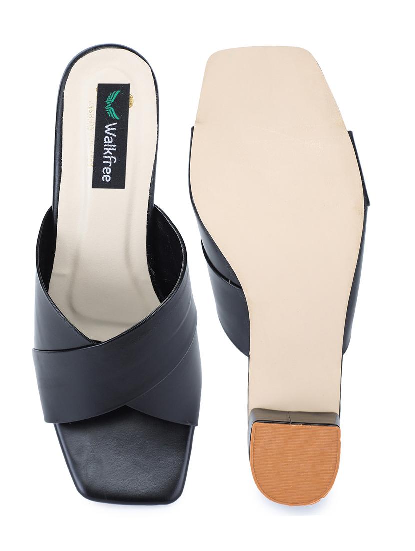 black slip on sandal - 21000792 - Standard Image - 2