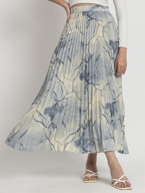 women mid-rise abstract printed pleated skirt - 21008423 - Standard Image - 0