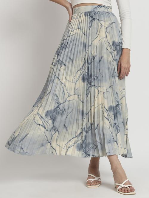 women mid-rise abstract printed pleated skirt - 21008423 -  Standard Image - 0