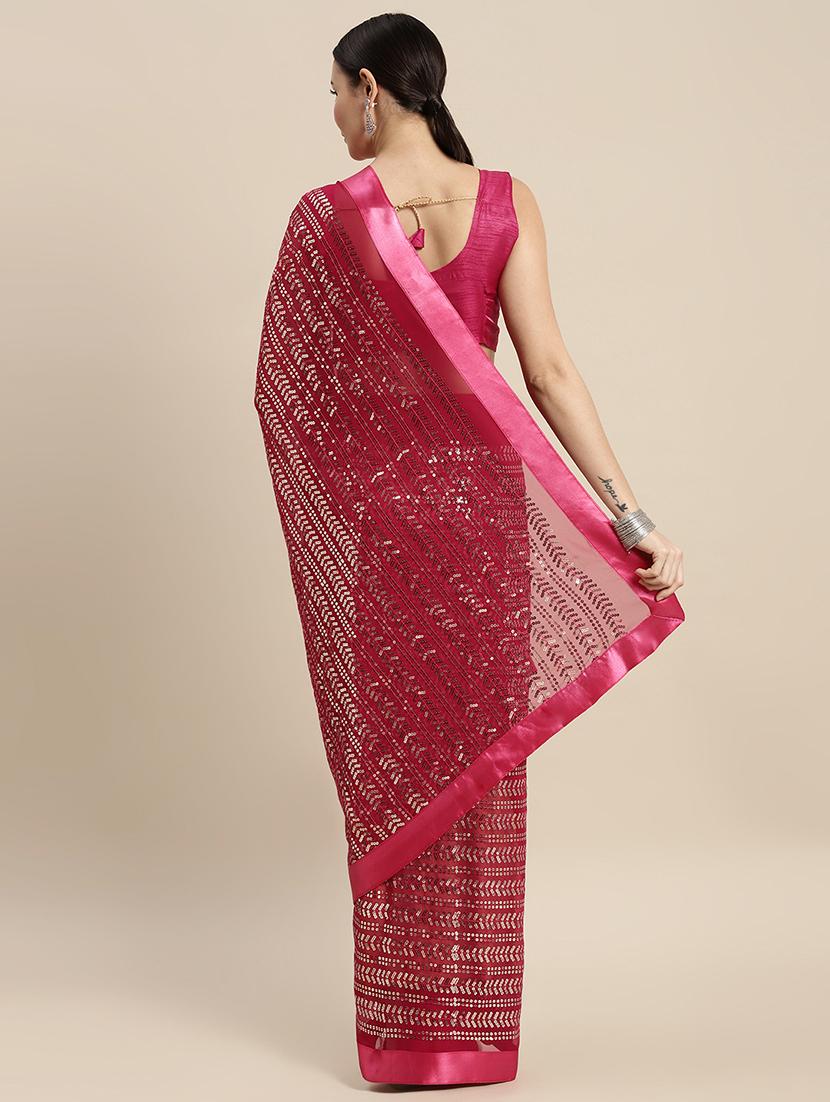 women sequined work saree with blouse - 21019251 - Zoom Image - 2