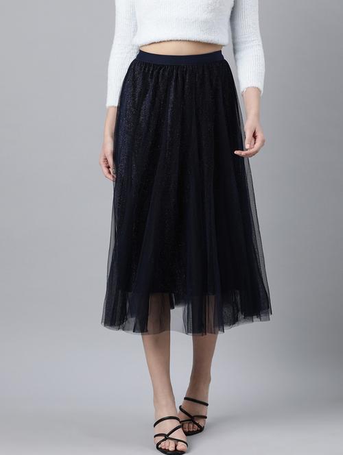 women mid-rise solid flared skirt - 21023451 - Very Small Image - 1