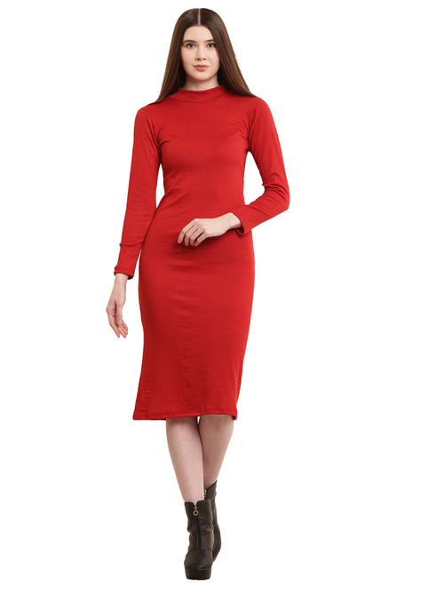 solid red bodycon dress - 21024291 - Standard Image - 0