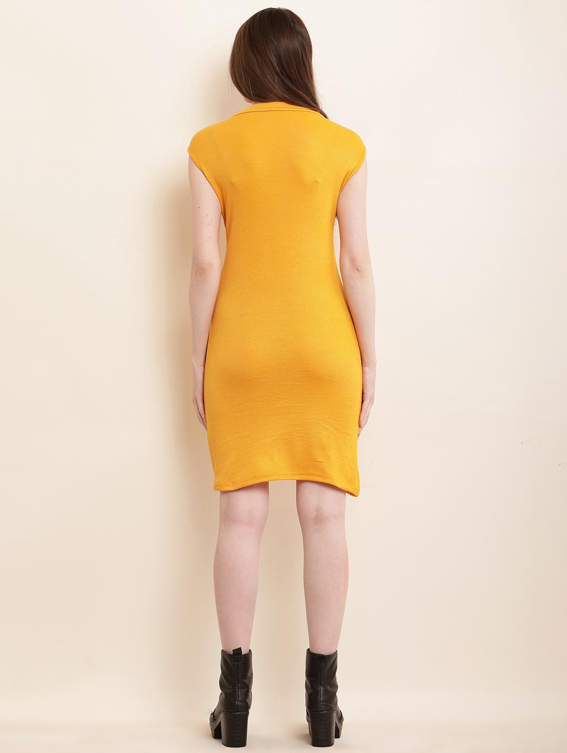 women round neck solid bodycon dress - 21027323 - Standard Image - 3