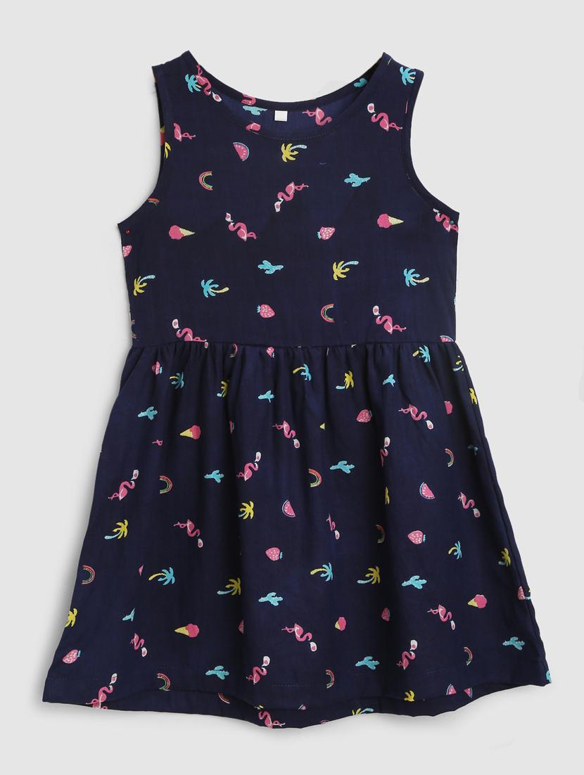 girls printed sleeveless frock - 21031646 -  Standard Image - 1